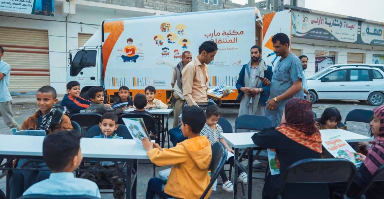 Tawakkol Karman Foundation opens first mobile library for children in Marib